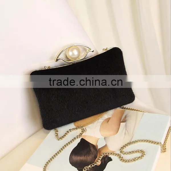 Nice Fashion Washing Fur Effect PU Leather Fur Ladies Handbag photo-2