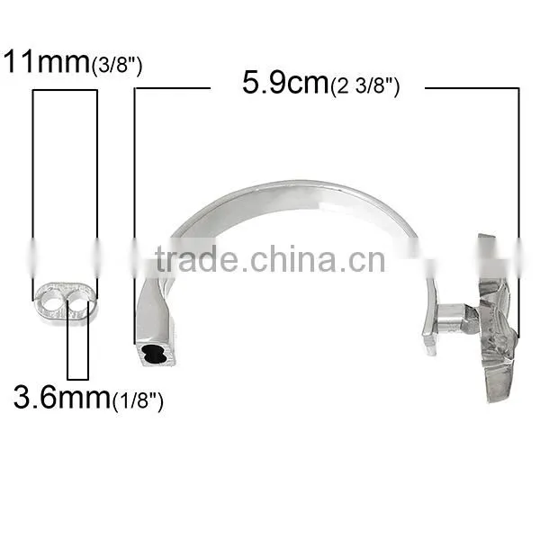 Half Bracelet Bangle Bar With Slider Hook Clasps Owl Halloween Silver Tone 5.9cm X3.2cm 11mm X7mm photo-2