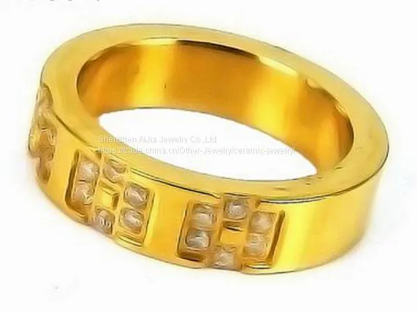 18K Gold High Polished Stainless Steel Ring For Marriage Ring photo-4