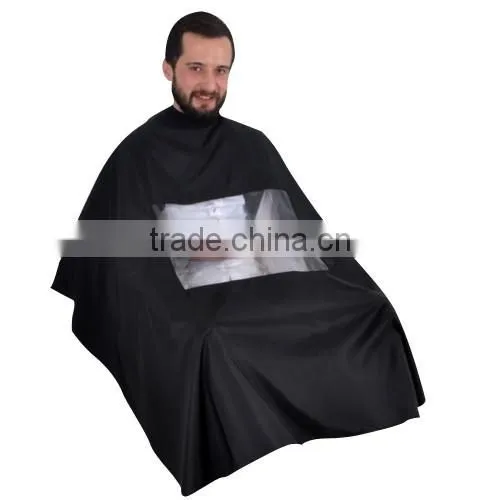 Unisex Hairdressing Cape With Transparent Window Salon Professional Haircutting Polyester Waterproof Customized Snap Barber Cape