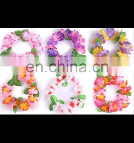 HAWAIIAN FANCY DRESS FLOWER LEI GARLAND HEADBAND HULA PARTY SET Silk Headband Lei Headband Kauai Headband photo-6