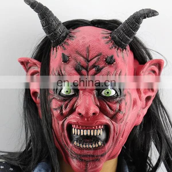 Sheitan Latex Horror Mask With Horns photo-2