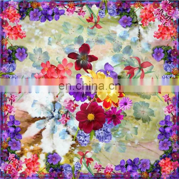Fashion Flower Printed Silk Scarf