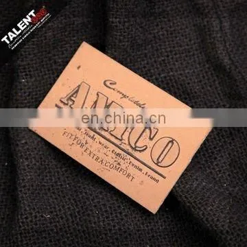 Custom Emboss Jeans Brand Name Logo Leather Patch Tag photo-4