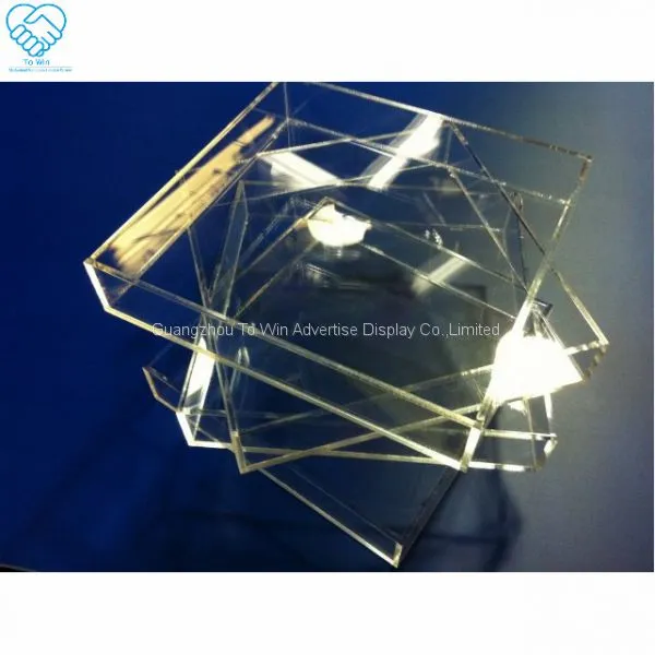 To Win-Bar Free Design Printed bottle service acrylic champagne tray ,rectangular shape