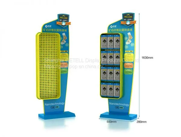Customized Durable Promotional Socks Metal Floor Display Stand/ Dumpbin/ Standee