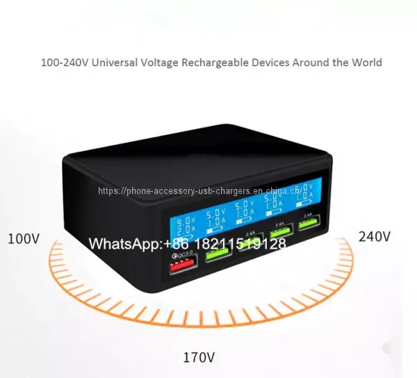 Fast Charge QC3.0 Multi Port Usb Charger 5 Desk Charger Station For Multiple Devices photo-4