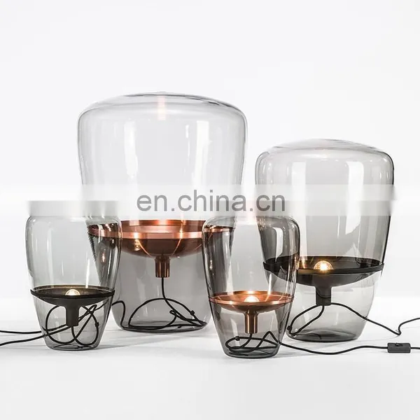 Modern Nordic Decoration Lighting Vintage Hotel Glass Bed Side LED Table Lamp photo-3
