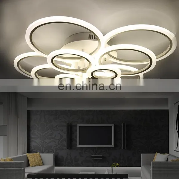 Creative Simple Ring Acrylic Led Ceiling Light for Bedroom Living Room Lamp photo-4