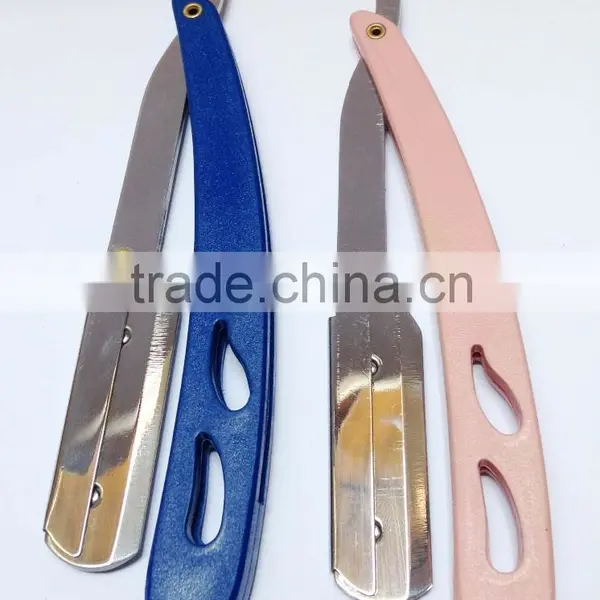 New Barber Salon Straight Razor - Metal Stainless Steel Razor - Plastic Handle Barber Razor photo-2