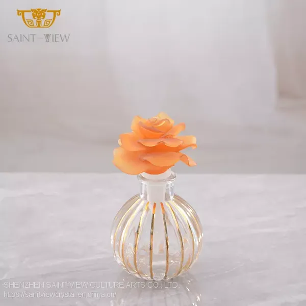 Gilding Evening Party Event Luxury Antique Refillable Cute Wholesale Empty Glass Round Square Perfume Bottle photo-4