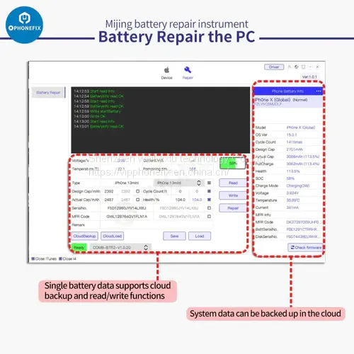 Mijing BTR-20 Battery Repair Instrument For IPhone 11-13 Pro Max photo-2