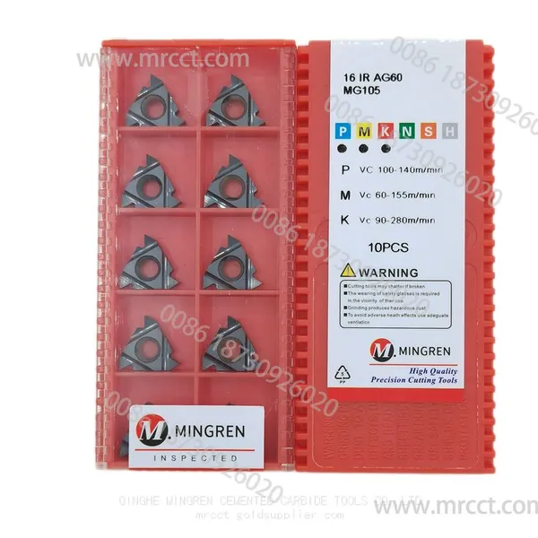 Internal 16IR AG60 MG105 Carbide Threading Inserts For Stainless Steel and Steel and Iron