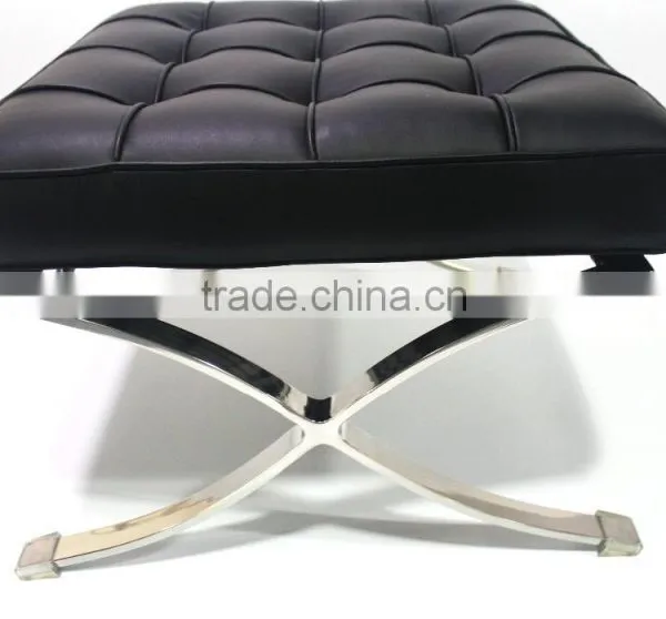Stainless Steel X Frame Barcelona Ottoman photo-3