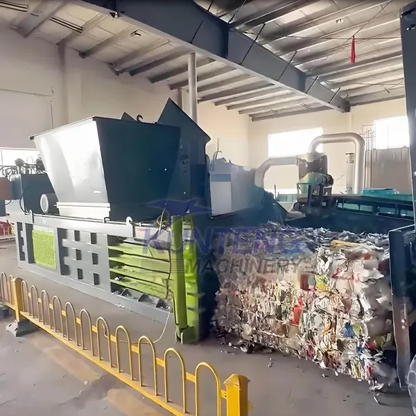 Industrial Hydraulic Horizontal Straw Agricultural Waste Metal Baler Municipal Solid Waste Baler EPC photo-4