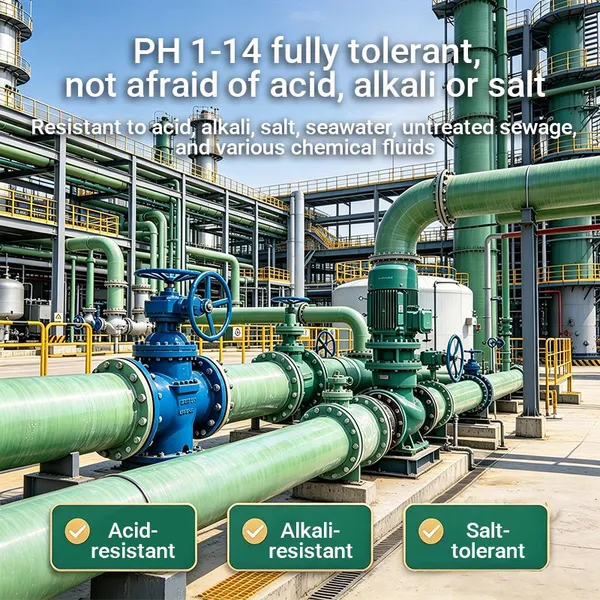 High Temperature Resistant FRP GRP Fiberglass Pipe Heat‑Resistant Industrial Transfer Pipeline photo-5