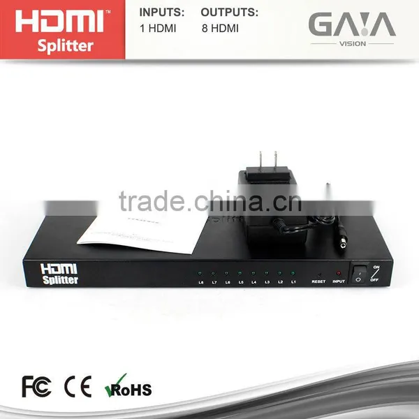 1X2 1X4 1X8 HDMI Splitter V1.3 High Speed Support 3D 1080P Full HD Hub Repeater 340MHz
