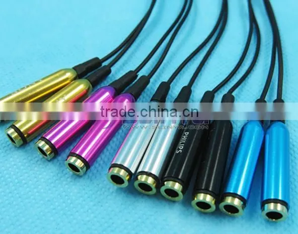 3.5mm 1 to 2 Audio Dual Y Splitter Cable Adapter Earphone Headphone Jack With Metal Plated photo-2