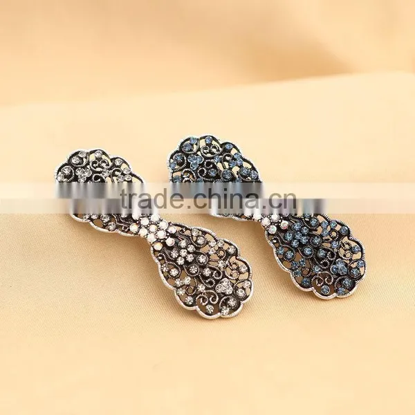 Trendy Hair Barrettes Purple Crystal Rhinestone Bridesmaid Wedding Party Fashion Flower Hair Clip Jewelry photo-3