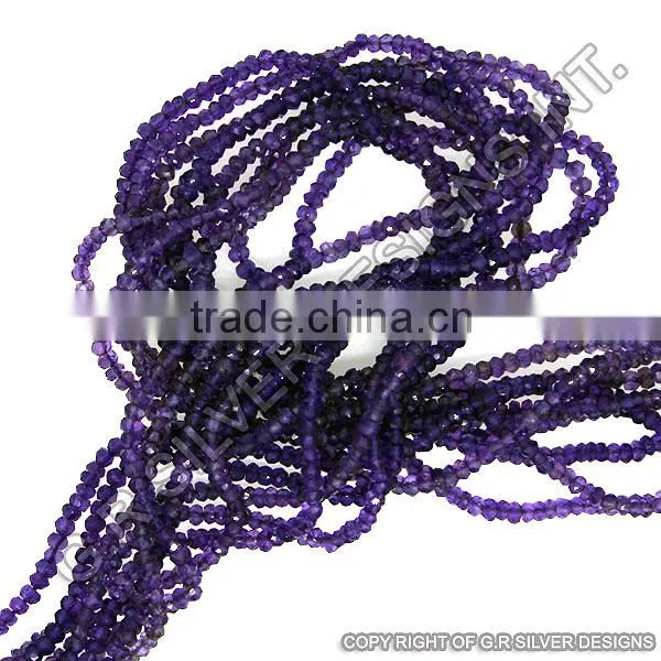 Amethyst Faceted Beads Strands Rondelle Loose Gemstone Wholesale Suppliers photo-2