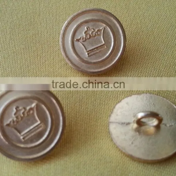 Crown Logo in Gold NF Color Metal Shank Button -- M1607 photo-3