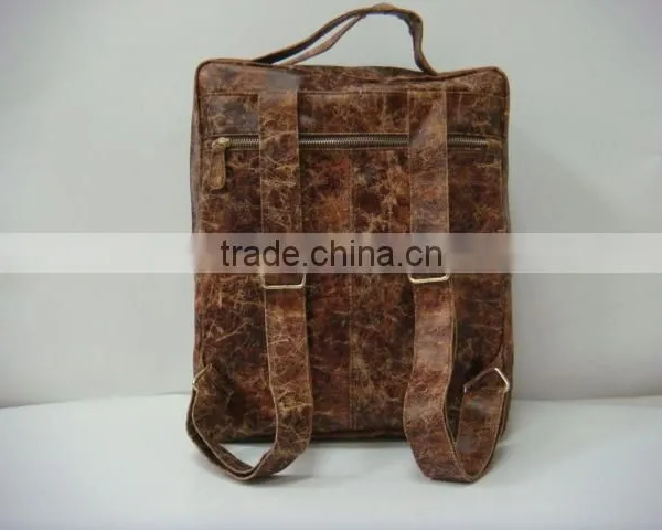 2015 Fashion PU Leather Vintage Men School Bag / Backpack photo-3