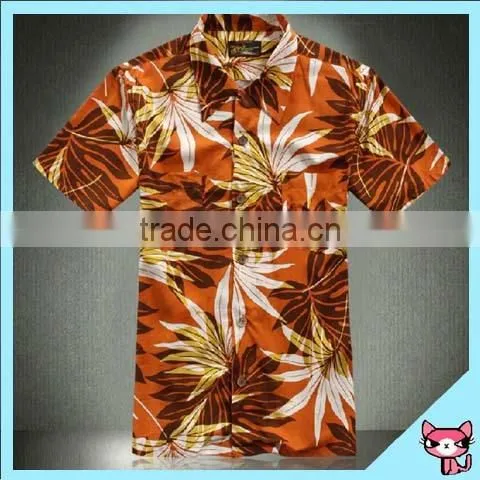100% Cotton Fabric Foreign Trade Men Hawaiian Shirts