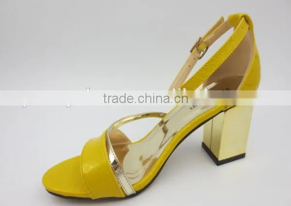 Latest New High Class Middle Heel Ankle Strap Buckle Women Sandals photo-4