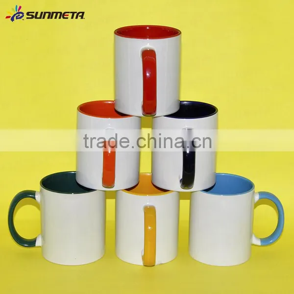 Sunmeta 11oz Sublimation Mug Sublimation Mug Factory Inner Handle Color Mug SKB06 photo-4