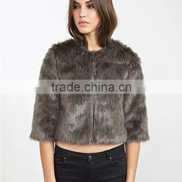 New Fashion High Quality Womens Short Faux Fur Coat photo-5
