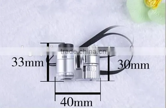 60x Mini Pocket Microscope With Led and UV Lamp photo-2