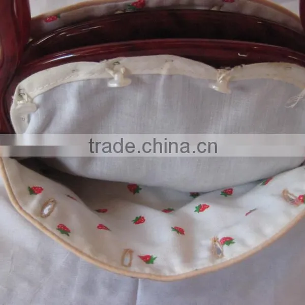 Bermuda Bag, Reversable Purse, Vintage Beige Fabric Handbag, Bags and Purses, Pocket Handbag photo-4
