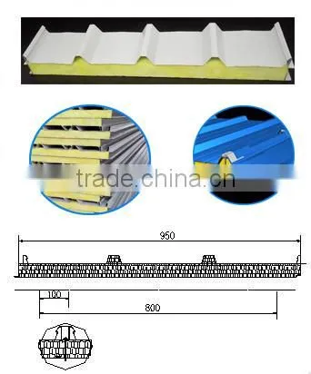 Fiber Glass Wool Sandwich Panel Insulated Metal Faced for Roof Board Quality Choice photo-5