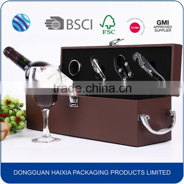 China Manufacturer Luxury Custom Design PU Leather Wine Box