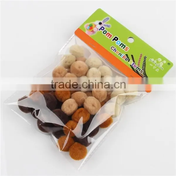 Factory Supply DIY Crafts Brown Series Pompoms Toys for Kids or Wedding Party Decoration photo-2