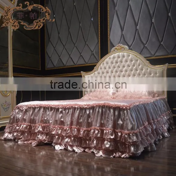 Luxury French Style Bedroom Furniture King Size Bed photo-2