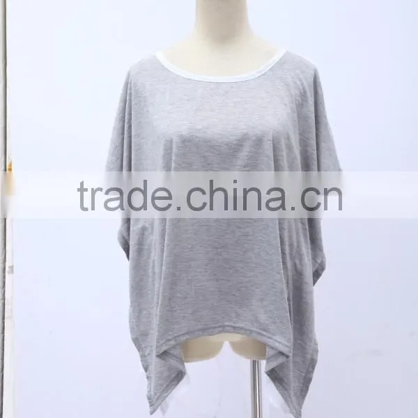 Wholesale China Women's Blouse Designs Fat Ladies Short Sleeve Back Chiffon Blouse