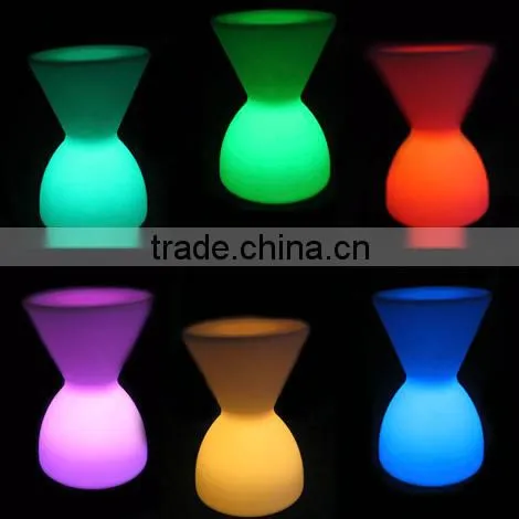 Funnel shape rechargeable led glowing chair for living room,garden, office, bar, storefront