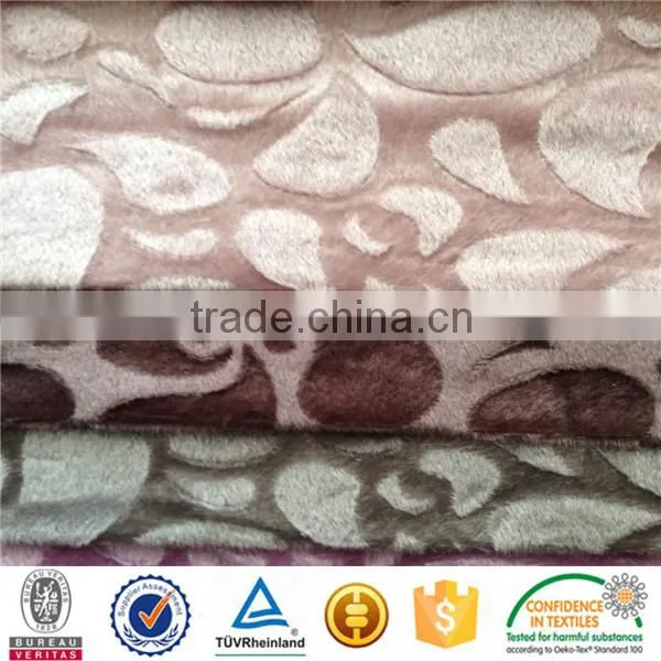 100 Polyester Grey Brushed Short Velour Fabric photo-3