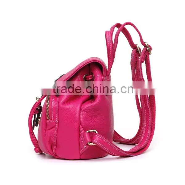 Dongguan Factory Sell Directly Simple Small Size Real Leather Ladies Backpack photo-3
