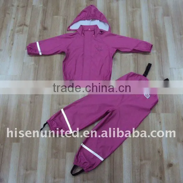 Kid's PU Knitted Rain Overall, Rain Wear