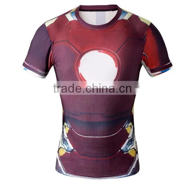 OEM Factory Wholesale High Quality Marvel Superhero Clothes Compression Tights T Shirt 3D Printing Men Tops photo-4