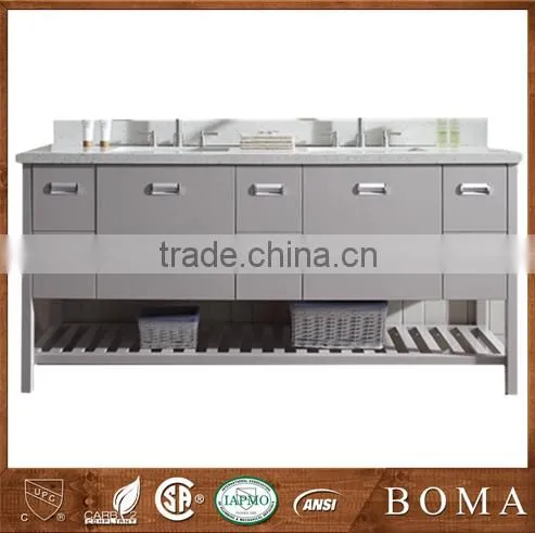 Gorgrous Modern Design Gray Double Sink Bathroom Vanity