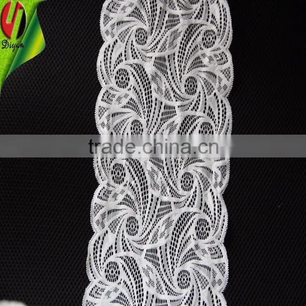 Lace Textile by Jacquard Machine 17 CM Wide Stretch Lace Trimming photo-2