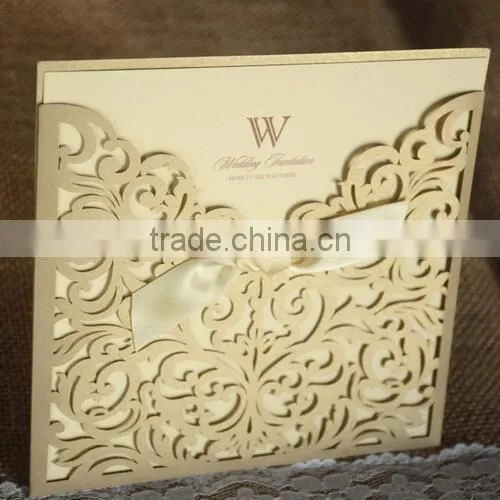 Wedding Invitation Cards ,invitation Letters Laser Out FS0095 photo-2