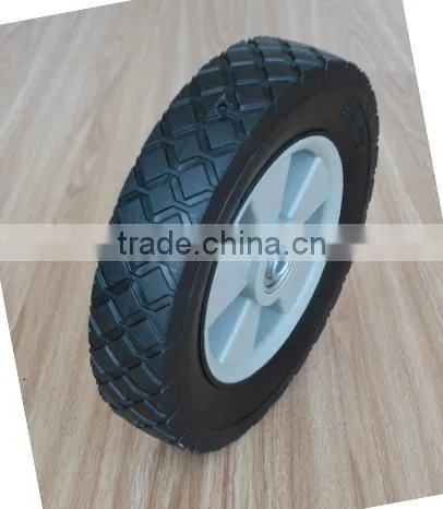 8x1.75 Inch Flat Free Caster Rubber Wheel With Diamond Tread for Material Handling Equipment