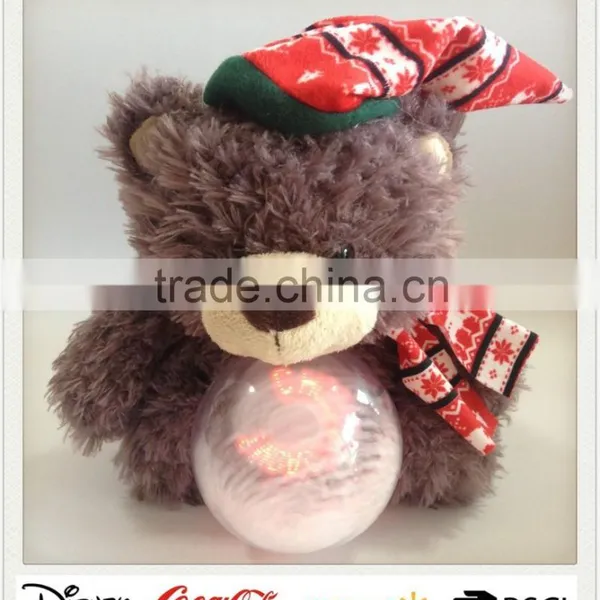 Christmas Decoration Singing Santa With Crystal Ball photo-4