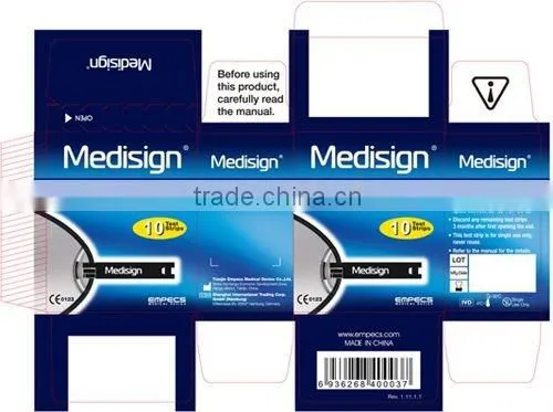 Diabetic Test Strips(0.5ul, Hematocrit Range: 30-55%)