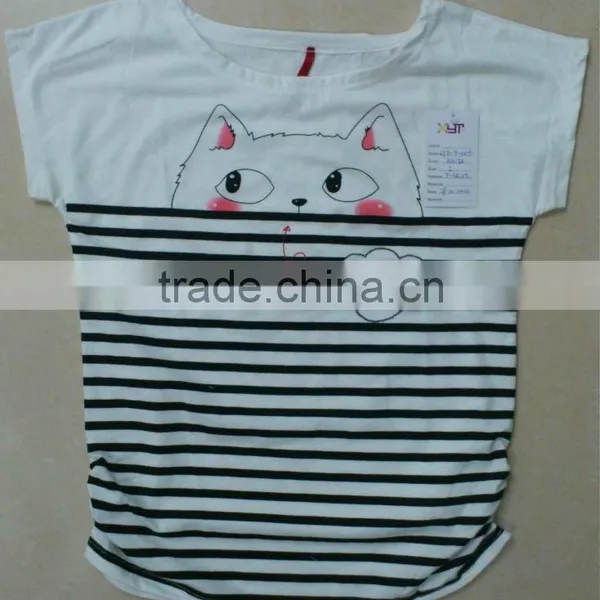 Hot Sale Lovely Cotton T-shirt Fashion Short Sleeve Girls Tops