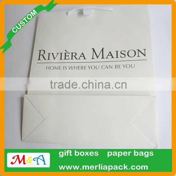 Matte White Paper Bag With Grosgrain Ribbon Home Household Supplies Bag photo-3